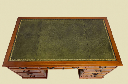 Bürotisch Schreibtisch ANTIK Leder Eibe Sekretär English Chesterfield Empire