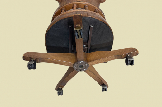Schreibtischstuhl ANTIK Leder Drehstuhl Bürosessel English Chesterfield Empire