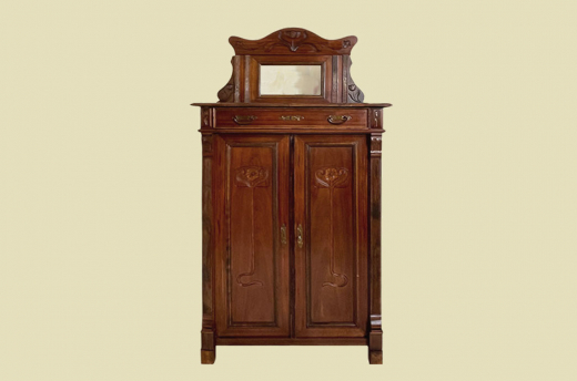 1920er Vertiko ANTIK Jugendstil Nußbaum Lebensbaum Kommode Schrank mit Aufsatz