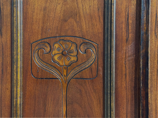 1920er Vertiko ANTIK Jugendstil Nußbaum Lebensbaum Kommode Schrank mit Aufsatz