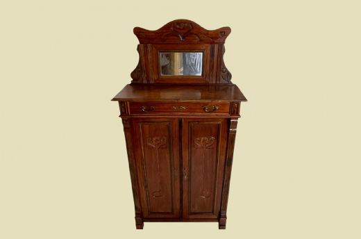 1920er Vertiko ANTIK Jugendstil Nußbaum Lebensbaum Kommode Schrank mit Aufsatz