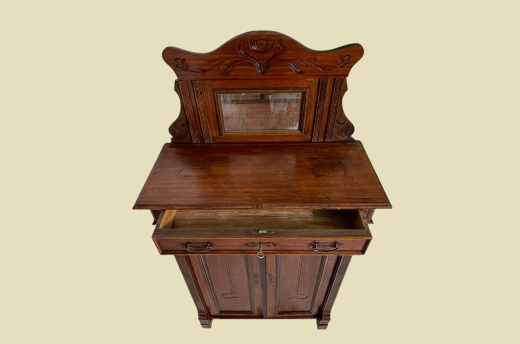 1920er Vertiko ANTIK Jugendstil Nußbaum Lebensbaum Kommode Schrank mit Aufsatz