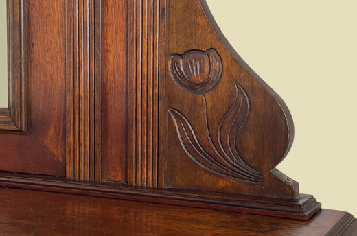1920er Vertiko ANTIK Jugendstil Nußbaum Lebensbaum Kommode Schrank mit Aufsatz