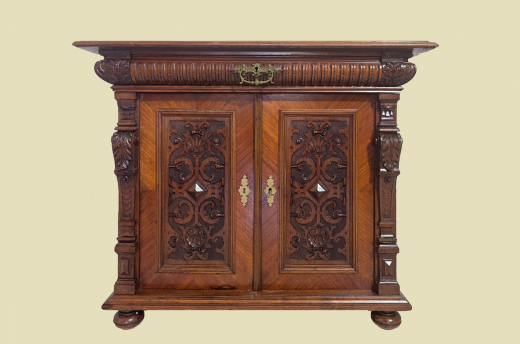 1880er ANTIK Gründerzeit Nußbaum Säulen Kommode Anrichte Buffet Vertiko von 1880