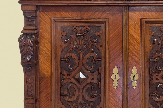 1880er ANTIK Gründerzeit Nußbaum Säulen Kommode Anrichte Buffet Vertiko von 1880