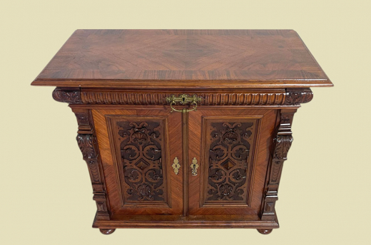 1880er ANTIK Gründerzeit Nußbaum Säulen Kommode Anrichte Buffet Vertiko von 1880
