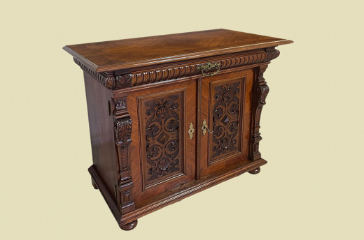 1880er ANTIK Gründerzeit Nußbaum Säulen Kommode Anrichte Buffet Vertiko von 1880