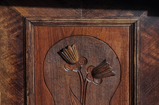 1920er Vertiko ANTIK Jugendstil Nußbaum Lebensbaum Kommode Schrank von 1920