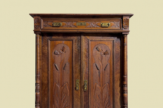 1920er Vertiko ANTIK Jugendstil Nußbaum Lebensbaum Kommode Schrank von 1920