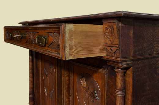 1920er Vertiko ANTIK Jugendstil Nußbaum Lebensbaum Kommode Schrank von 1920