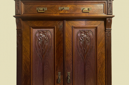 1920er Vertiko ANTIK Jugendstil Nußbaum Lebensbaum Kommode Schrank von 1920
