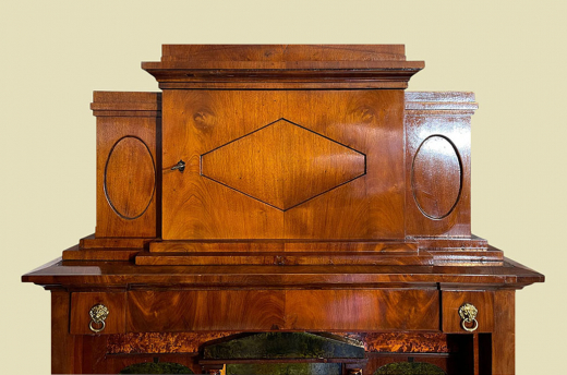 Echter Biedermeier Mahagoni Schreibtisch Aufsatz Sekretär von 1800-1820 - RESTAURIERT -