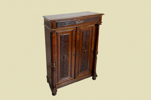 1880er Vertiko ANTIK Gründerzeit Nußbaum Säulen Kommode Schrank von 1880