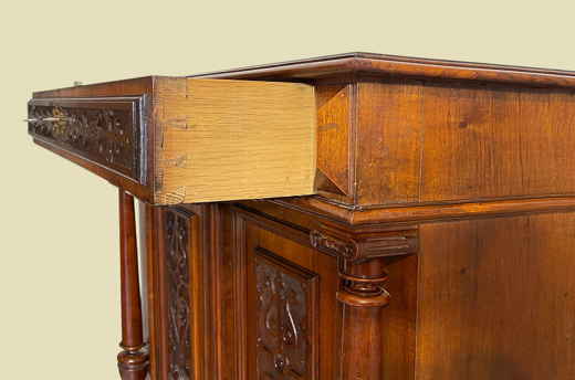 1880er Vertiko ANTIK Gründerzeit Nußbaum Säulen Kommode Schrank von 1880