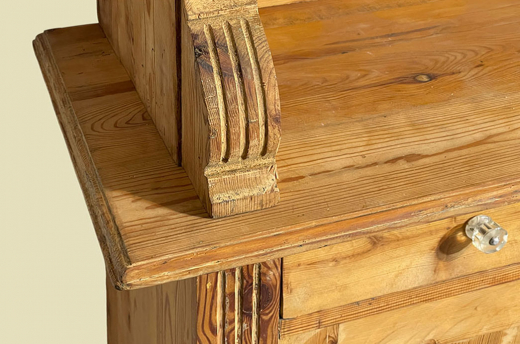 1920er Küchenbuffet ANTIK Jugendstil Weichholz Vitrine Kommode Schrank von 1920