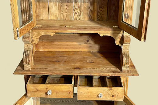 1920er Küchenbuffet ANTIK Jugendstil Weichholz Vitrine Kommode Schrank von 1920