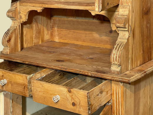 1920er Küchenbuffet ANTIK Jugendstil Weichholz Vitrine Kommode Schrank von 1920