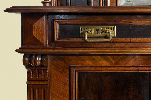 1880er Vertiko ANTIK Gründerzeit VINTAGE Kommode Schrank mit Aufsatz