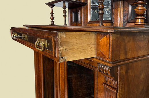 1880er Vertiko ANTIK Gründerzeit VINTAGE Kommode Schrank mit Aufsatz