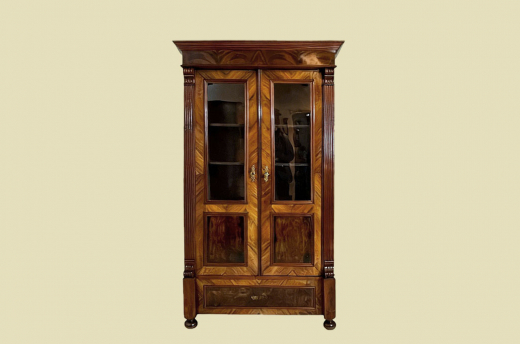 1880er Vitrine ANTIK Gründerzeit VINTAGE Nußbaum Bücherschrank Schrank von 1880