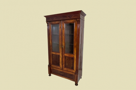 1880er Vitrine ANTIK Gründerzeit VINTAGE Nußbaum Bücherschrank Schrank von 1880