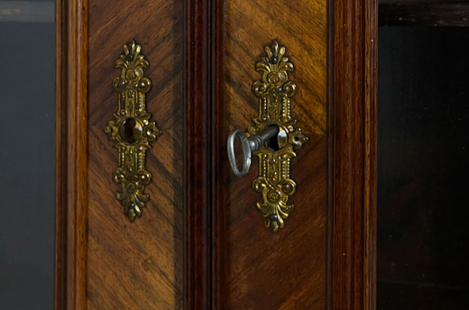 1880er Vitrine ANTIK Gründerzeit VINTAGE Nußbaum Bücherschrank Schrank von 1880