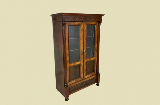 1880er Vitrine ANTIK Gründerzeit VINTAGE Nußbaum Bücherschrank Schrank von 1880