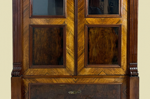 1880er Vitrine ANTIK Gründerzeit VINTAGE Nußbaum Bücherschrank Schrank von 1880