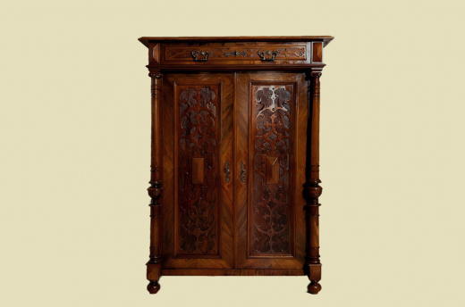 1880er Vertiko ANTIK Gründerzeit VINTAGE Nußbaum Säulen Kommode Schrank von 1880