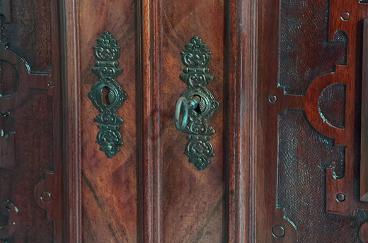 1880er Vertiko ANTIK Gründerzeit VINTAGE Nußbaum Säulen Kommode Schrank von 1880