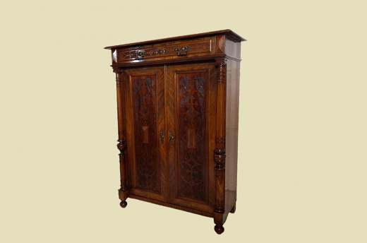 1880er Vertiko ANTIK Gründerzeit VINTAGE Nußbaum Säulen Kommode Schrank von 1880