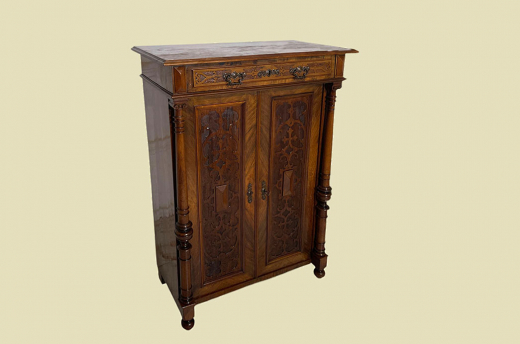 1880er Vertiko ANTIK Gründerzeit VINTAGE Nußbaum Säulen Kommode Schrank von 1880