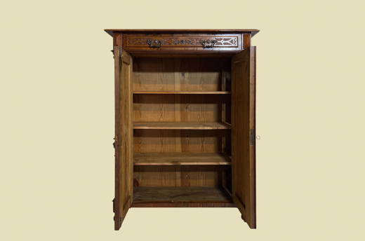 1880er Vertiko ANTIK Gründerzeit VINTAGE Nußbaum Säulen Kommode Schrank von 1880