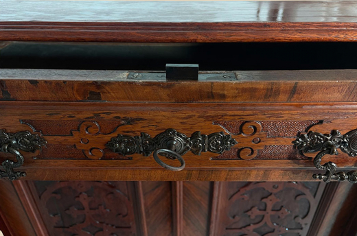 1880er Vertiko ANTIK Gründerzeit VINTAGE Nußbaum Säulen Kommode Schrank von 1880
