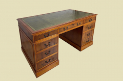 Bürotisch Schreibtisch ANTIK Leder Eibe Sekretär English Chesterfield Empire