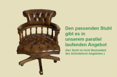Bürotisch Schreibtisch ANTIK Leder Eibe Sekretär English Chesterfield Empire