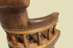 Schreibtischstuhl ANTIK Leder Drehstuhl Bürosessel English Chesterfield Empire