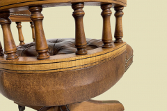 Schreibtischstuhl ANTIK Leder Drehstuhl Bürosessel English Chesterfield Empire