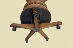 Schreibtischstuhl ANTIK Leder Drehstuhl Bürosessel English Chesterfield Empire