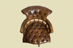 Schreibtischstuhl ANTIK Leder Drehstuhl Bürosessel English Chesterfield Empire
