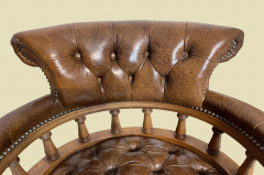 Schreibtischstuhl ANTIK Leder Drehstuhl Bürosessel English Chesterfield Empire