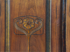 1920er Vertiko ANTIK Jugendstil Nußbaum Lebensbaum Kommode Schrank mit Aufsatz