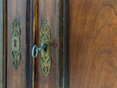 1920er Vertiko ANTIK Jugendstil Nußbaum Lebensbaum Kommode Schrank mit Aufsatz