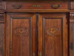 1920er Vertiko ANTIK Jugendstil Nußbaum Lebensbaum Kommode Schrank mit Aufsatz