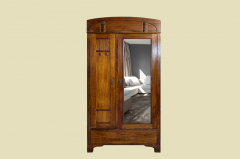 1920er Kleiderschrank ANTIK Jugendstil VINTAGE Eiche Nußbaum Spiegel Schrank von 1920