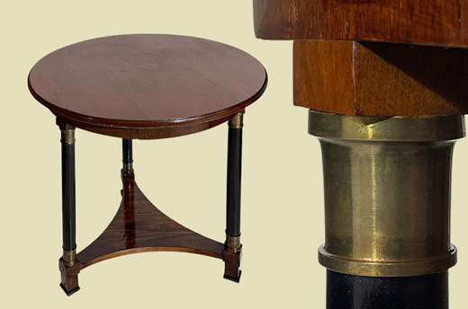 1820er ANTIK runder Biedermeier VINTAGE Bronze Messing Mahagoni Couch Beistell Tisch von 1820
