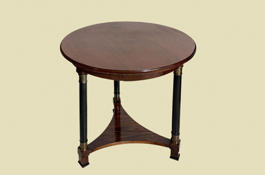 1820er ANTIK runder Biedermeier VINTAGE Bronze Messing Mahagoni Couch Beistell Tisch von 1820