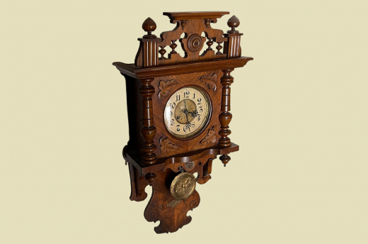 1880er Junghans Freischwinger Wand Uhr ANTIK Gründerzeit VINTAGE mit Krone von 1880