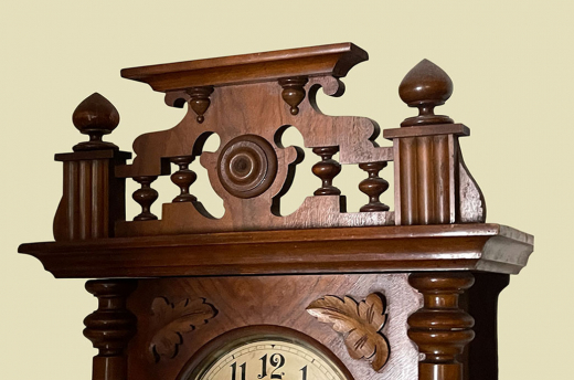 1880er Junghans Freischwinger Wand Uhr ANTIK Gründerzeit VINTAGE mit Krone von 1880