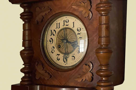 1880er Junghans Freischwinger Wand Uhr ANTIK Gründerzeit VINTAGE mit Krone von 1880